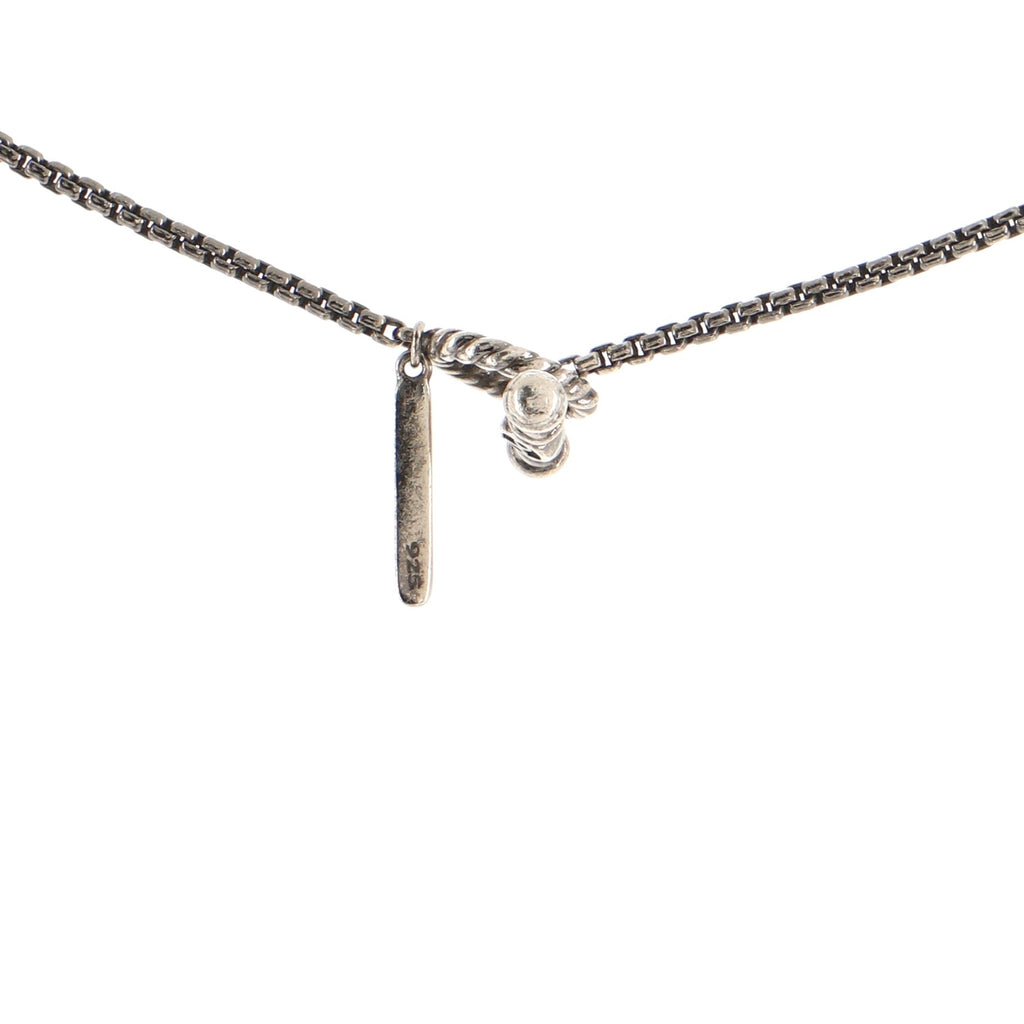 Elements Beaded Long Necklace Sterling Silver with Onyx and Hematite