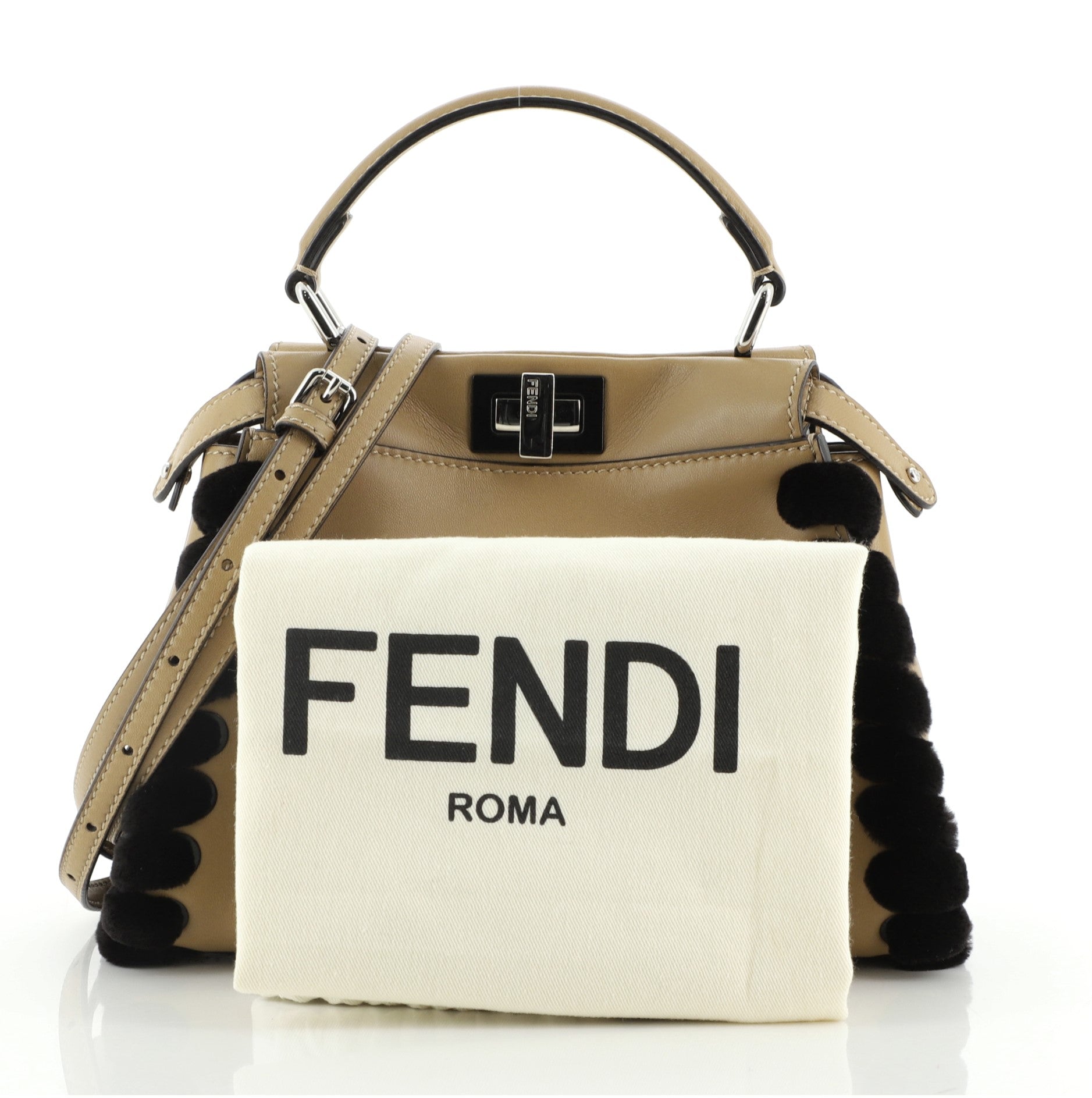 Peekaboo Bag Leather with Mink Whipstitch Mini