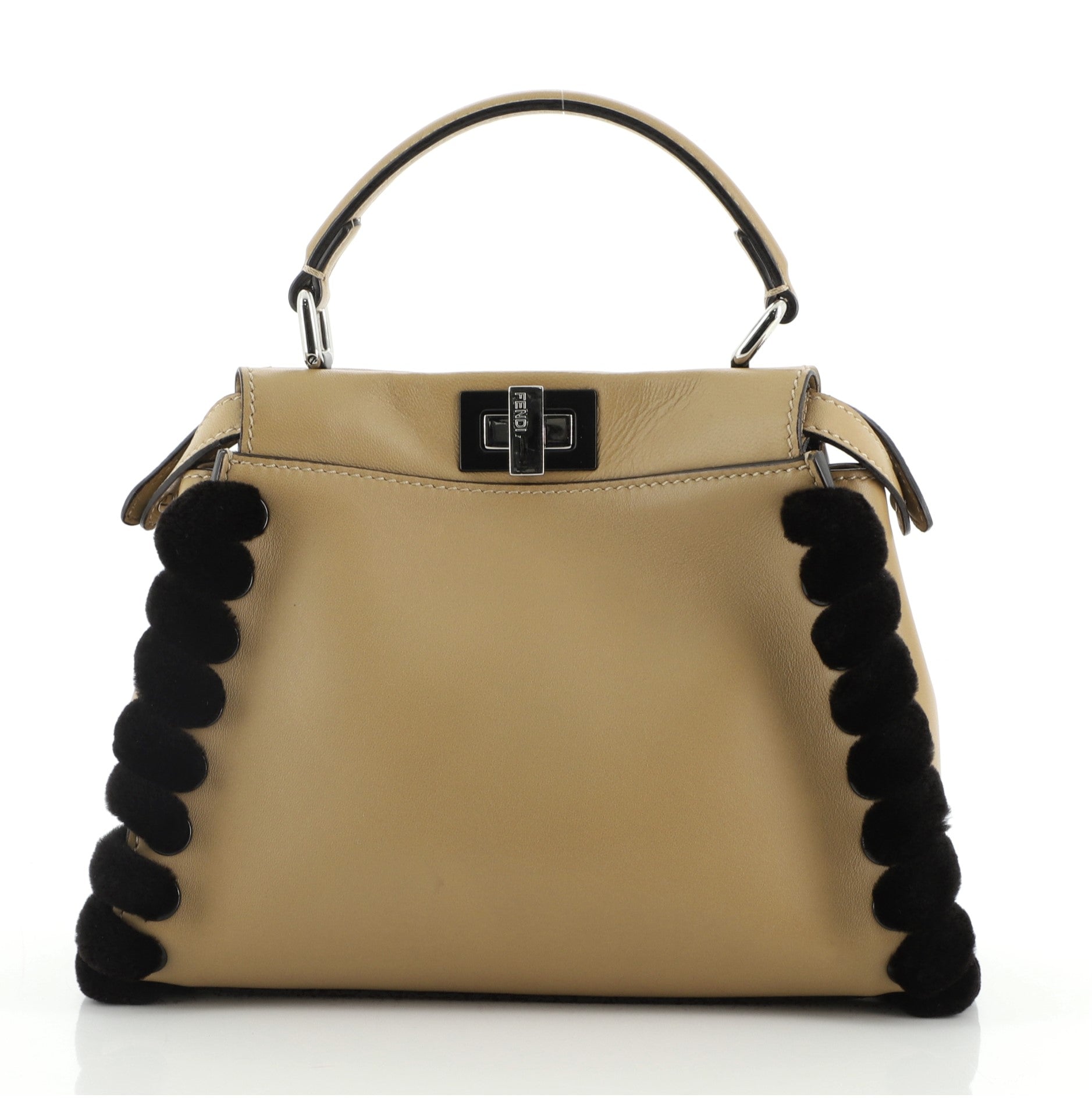 Peekaboo Bag Leather with Mink Whipstitch Mini