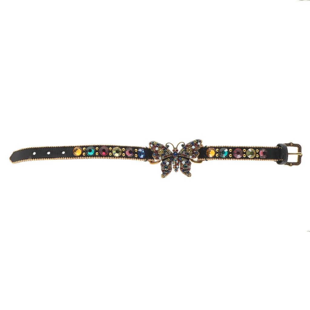 Butterfly Bracelet Crystal Embellished Leather