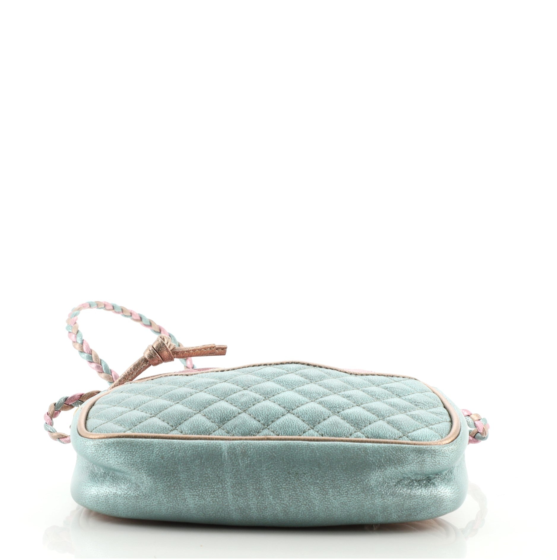 Trapuntata Camera Shoulder Bag Quilted Laminated Leather Mini