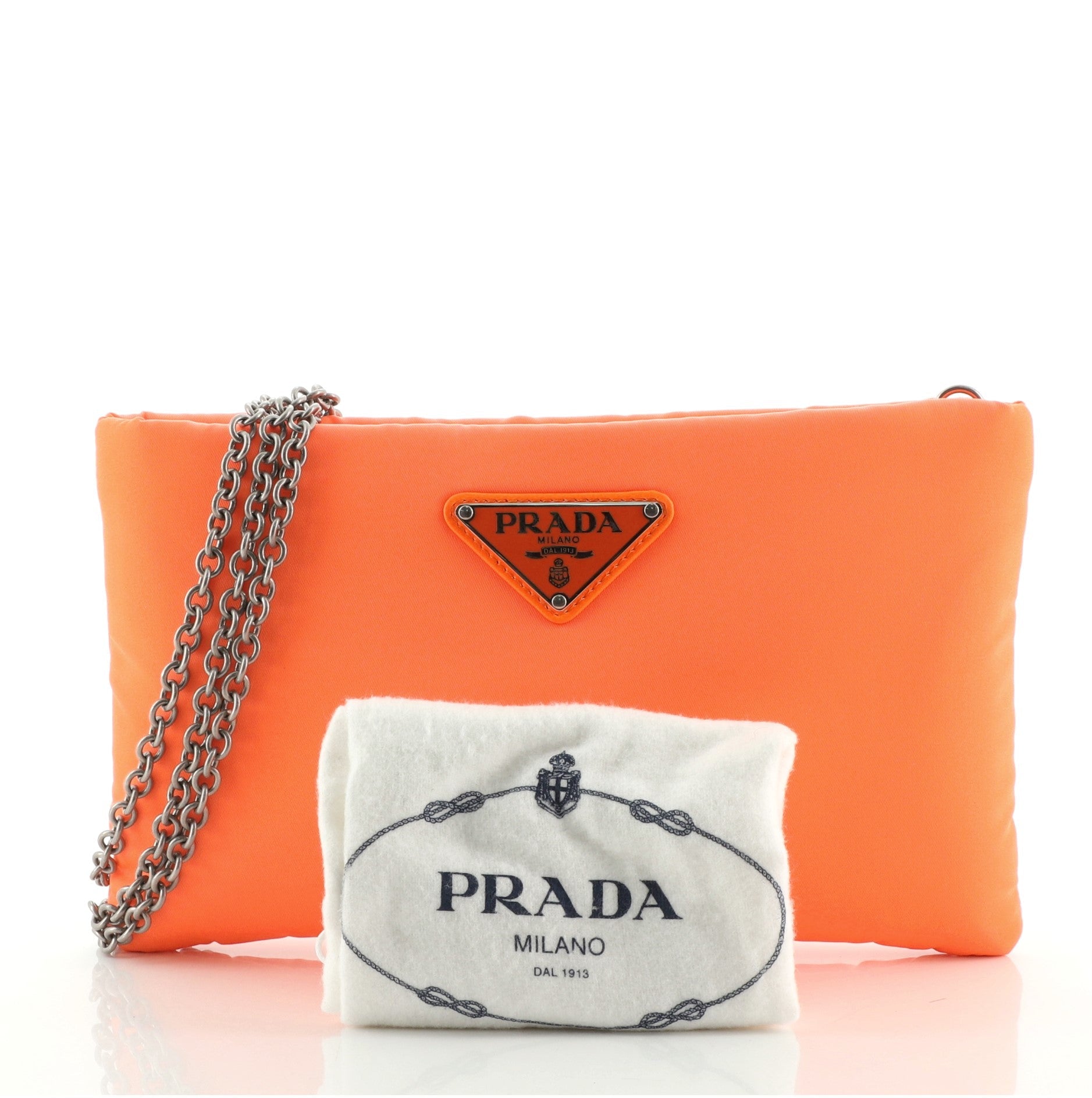 Fluo Chain Clutch Tessuto Small