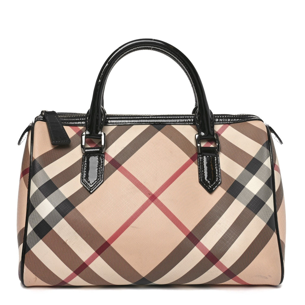 Nova Check Patent Small Chester Bowling Bag Black