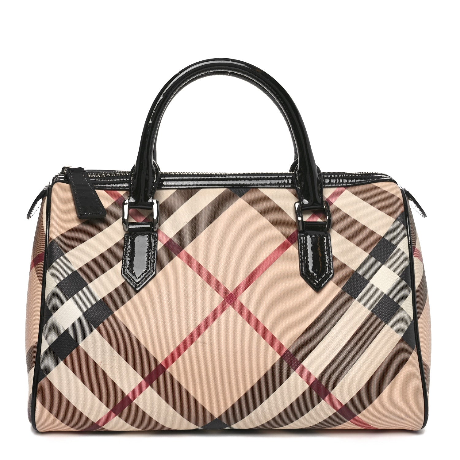 Nova Check Patent Small Chester Bowling Bag Black