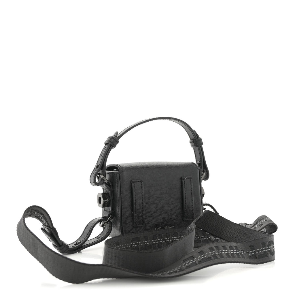 Saffiano Striped Baby Diag Binder Clip Bag Black White