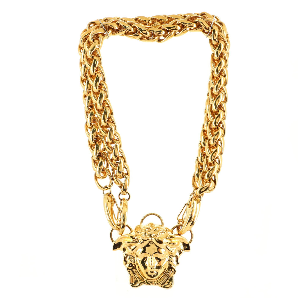 Medusa Double Chain Necklace Metal