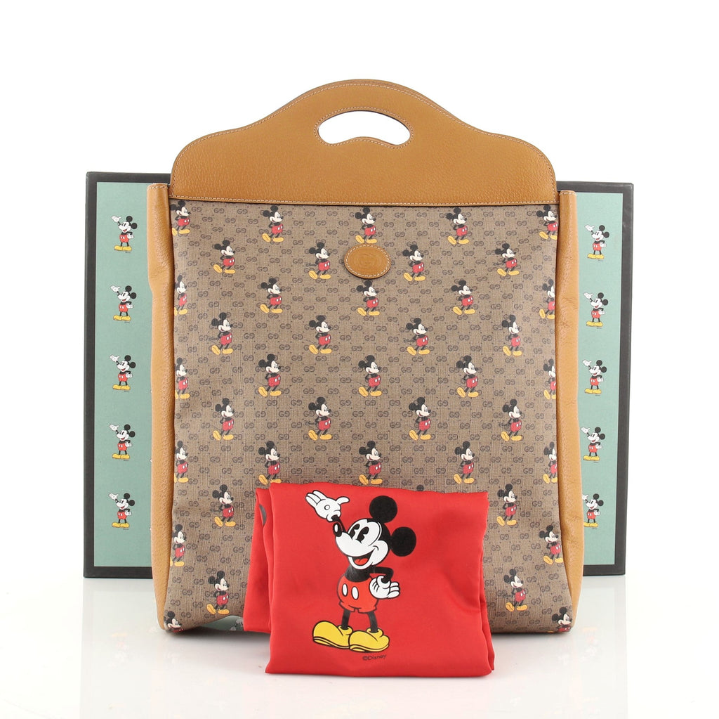 Disney Mickey Mouse Top Handle Tote Printed Mini GG Coated Canvas Large