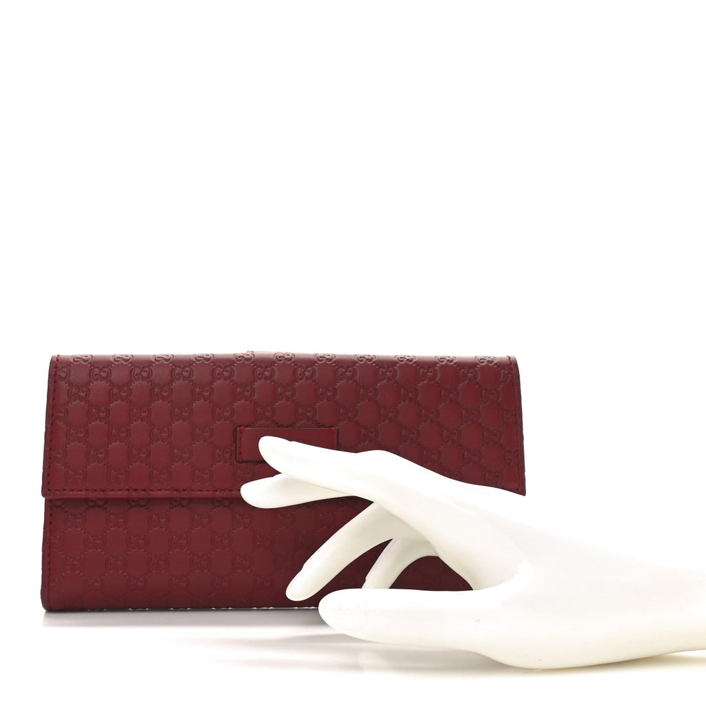 Microguccissima Continental Flap Wallet Red