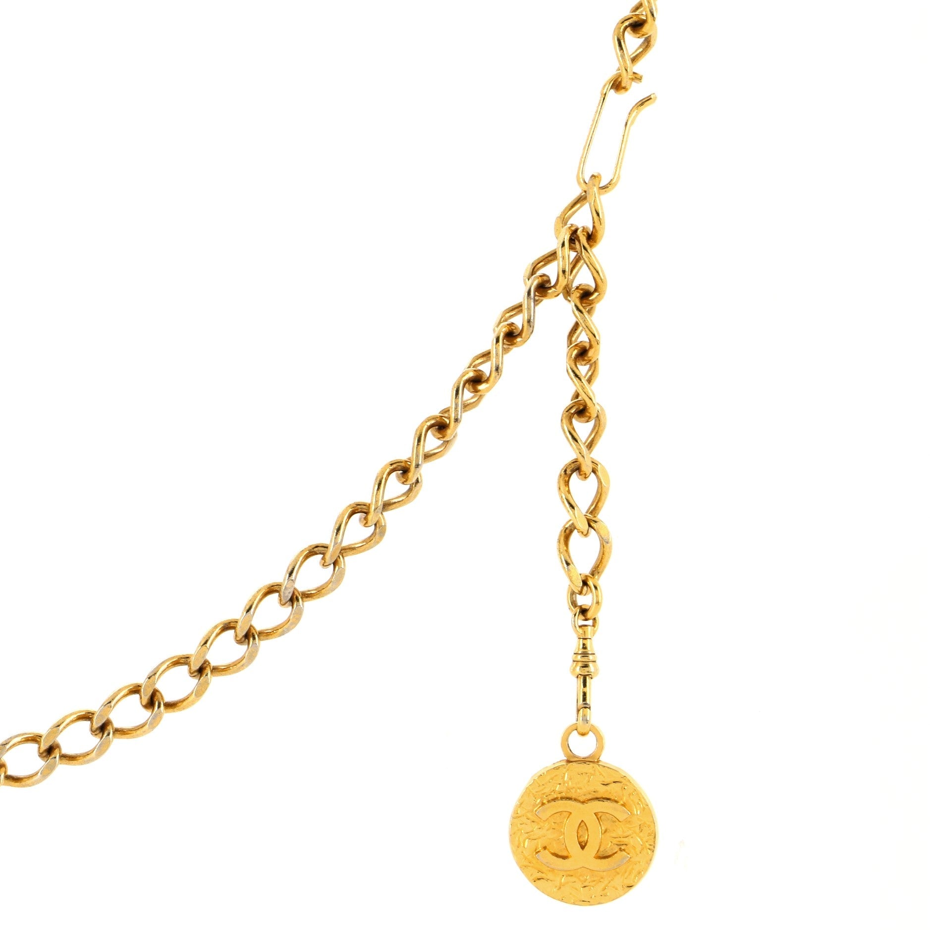 Vintage Medallion Chain Belt Metal 95