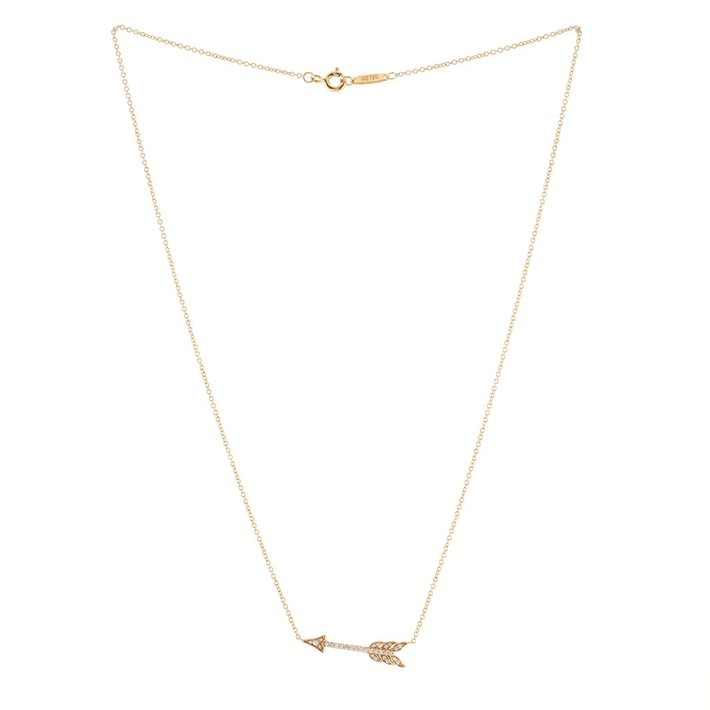 Arrow Pendant Necklace 18K Rose Gold and Diamonds