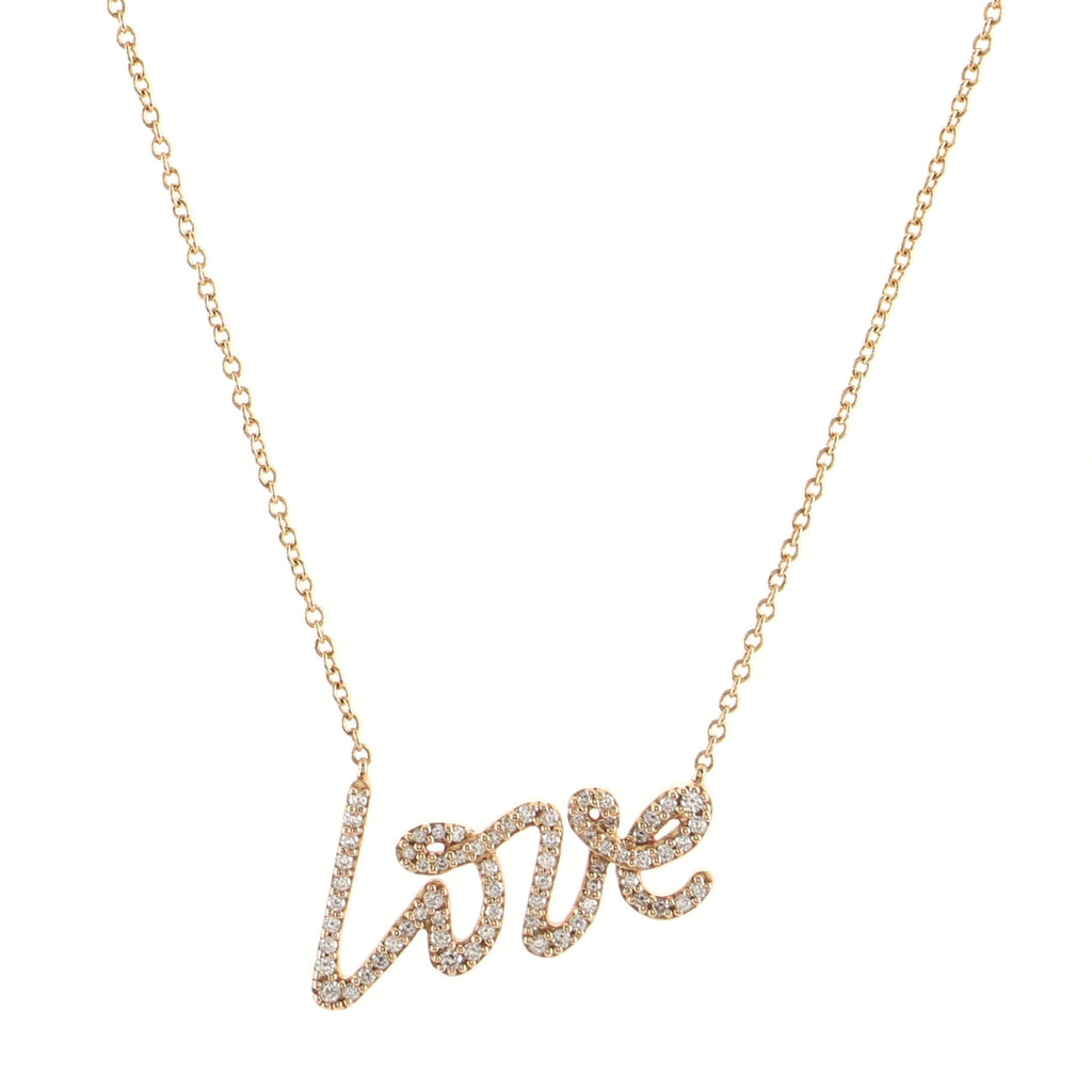 Paloma's Graffiti Love Pendant Necklace 18K Rose Gold and Diamonds Mini