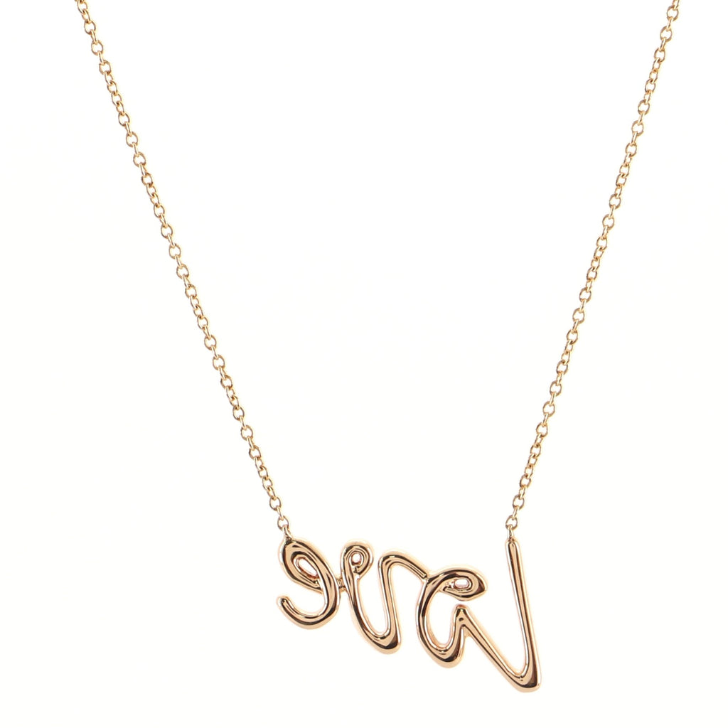 Paloma's Graffiti Love Pendant Necklace 18K Rose Gold and Diamonds Mini