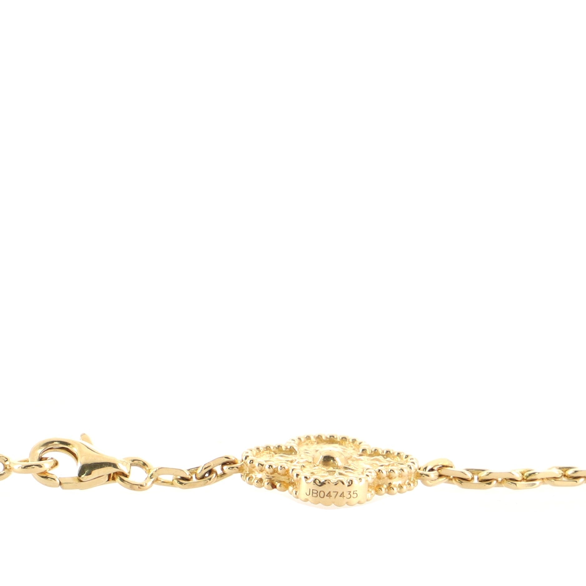 Vintage Alhambra Alternating 10 Motifs Necklace 18K Yellow Gold and Lapis Lazuli