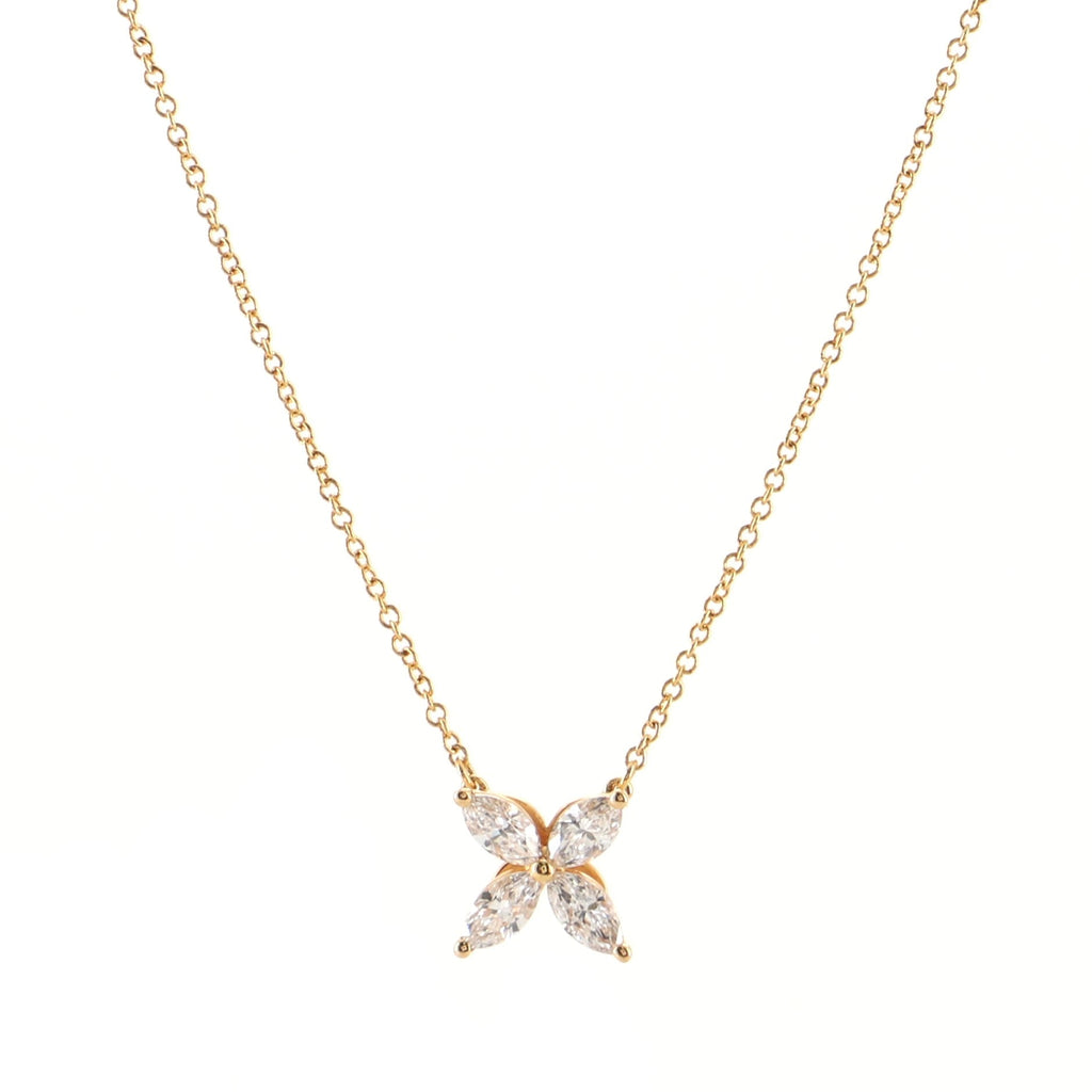 Victoria Pendant Necklace 18K Rose Gold with Diamonds Medium