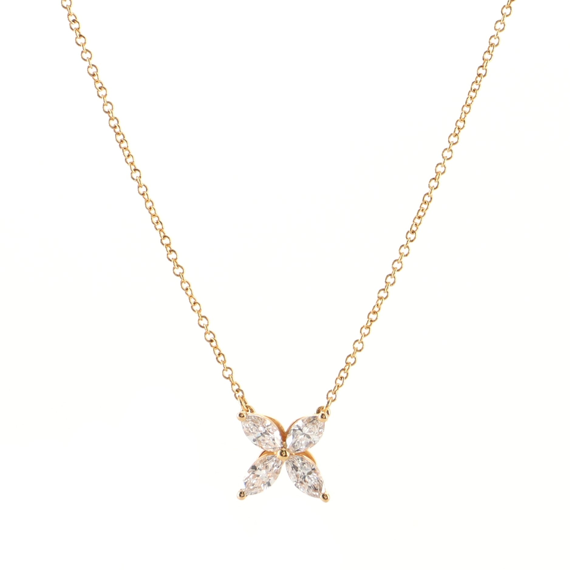 Victoria Pendant Necklace 18K Rose Gold with Diamonds Medium