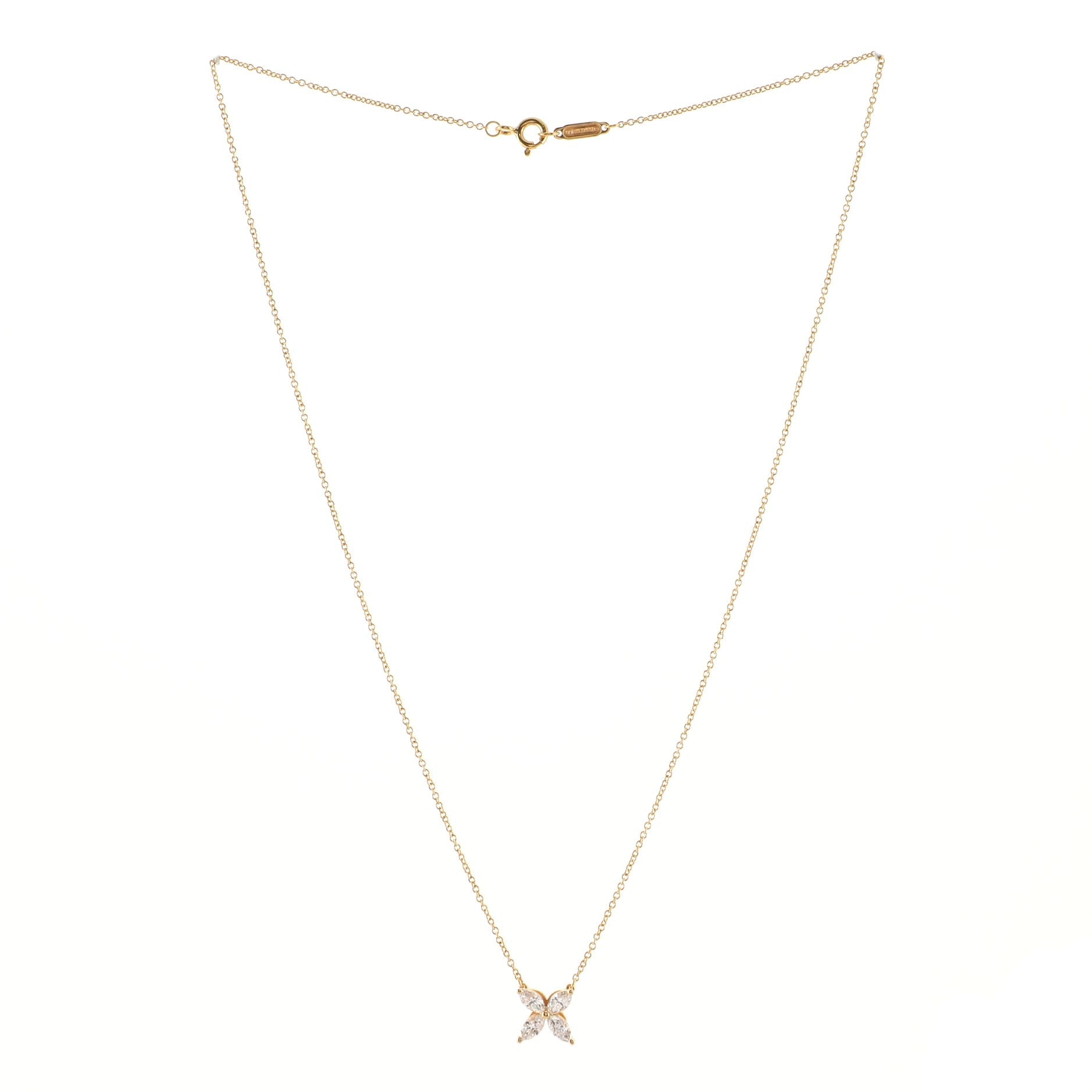 Victoria Pendant Necklace 18K Rose Gold with Diamonds Medium