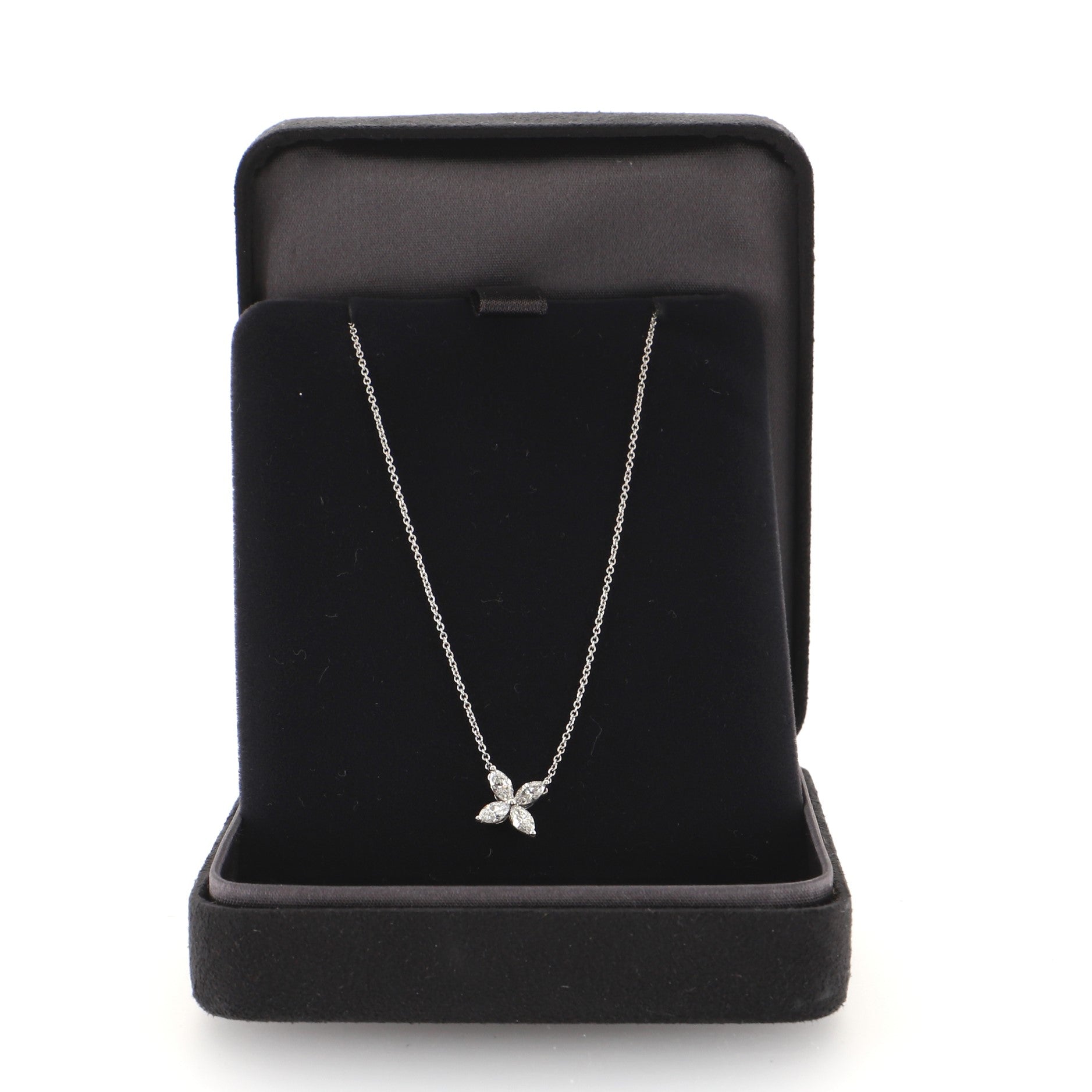 Victoria Pendant Necklace Platinum with Diamonds Medium