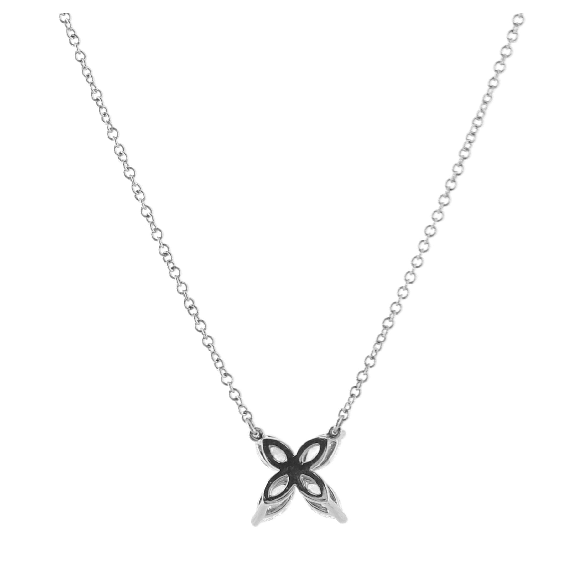 Victoria Pendant Necklace Platinum with Diamonds Medium