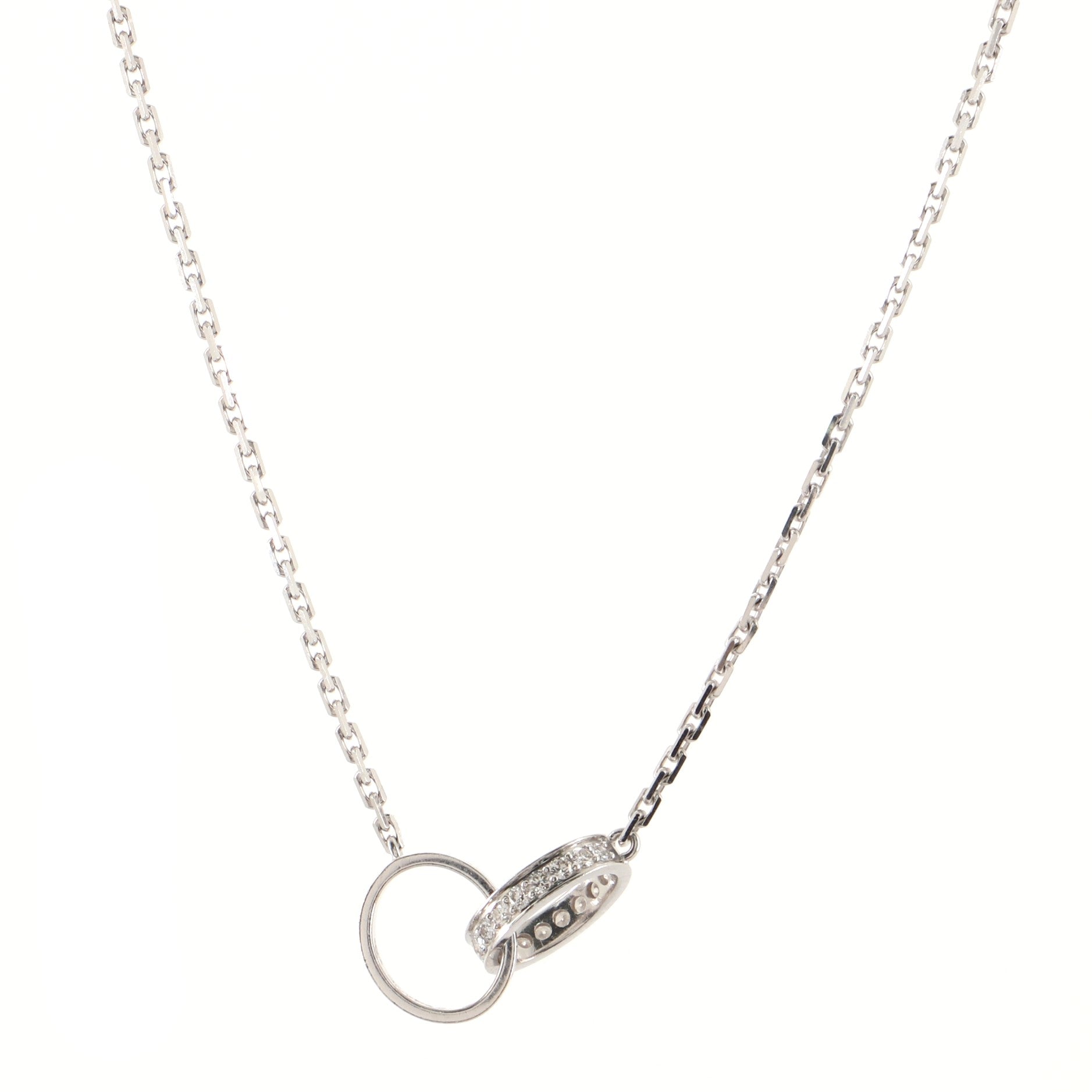 Love Interlocking Necklace 18K White Gold and Diamonds