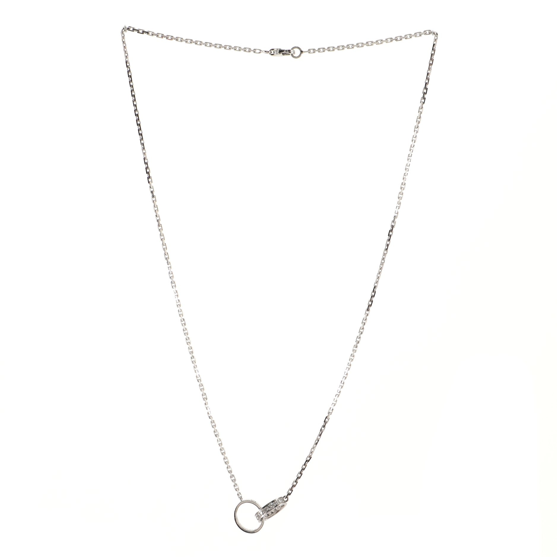 Love Interlocking Necklace 18K White Gold and Diamonds