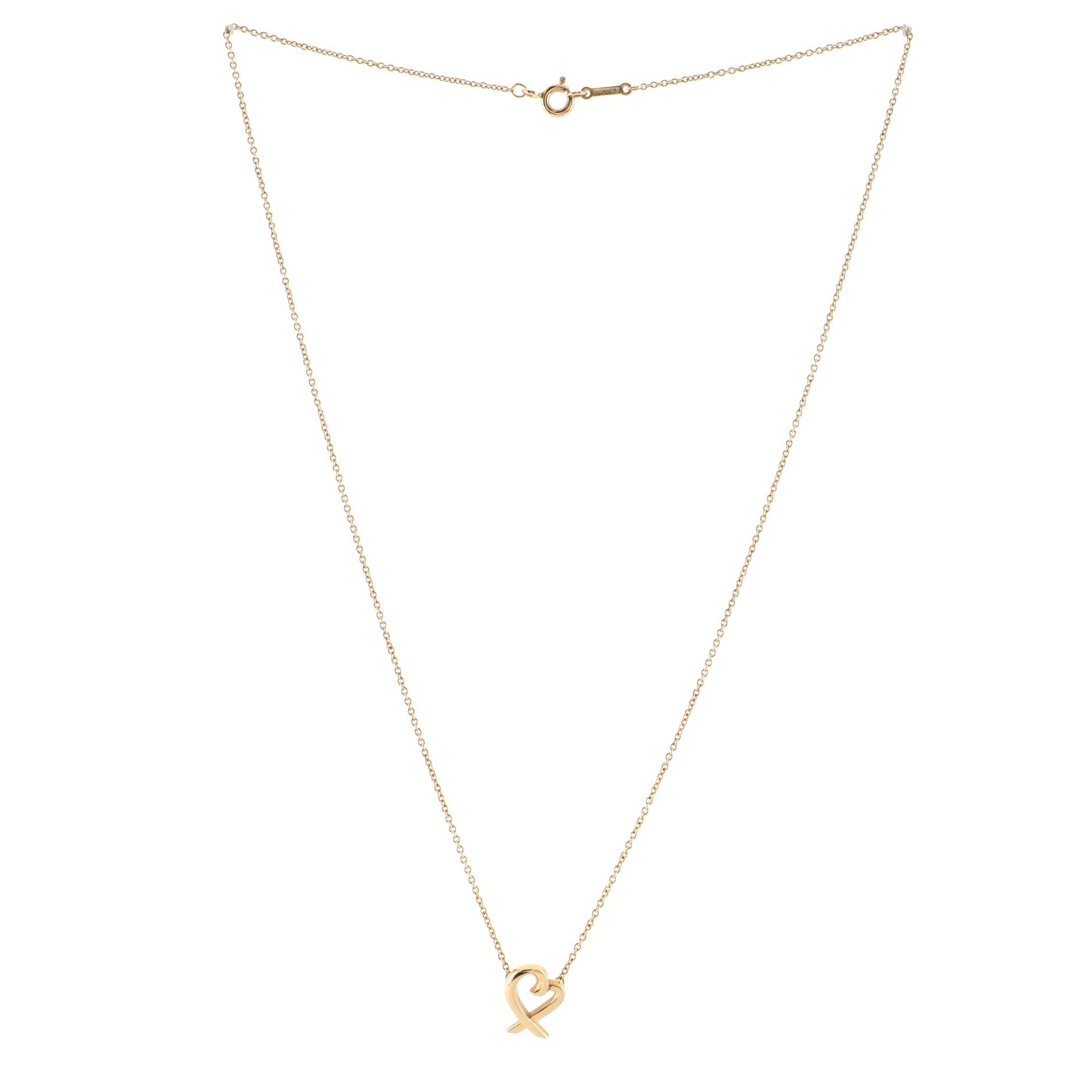 Paloma Picasso Loving Heart Pendant Necklace 18K Rose Gold