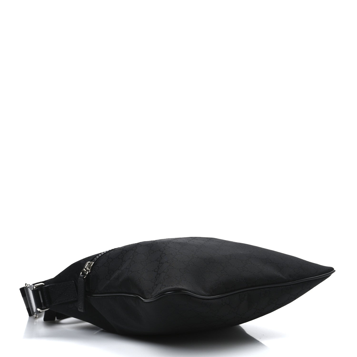 Nylon Monogram Small Flat Messenger Bag Black