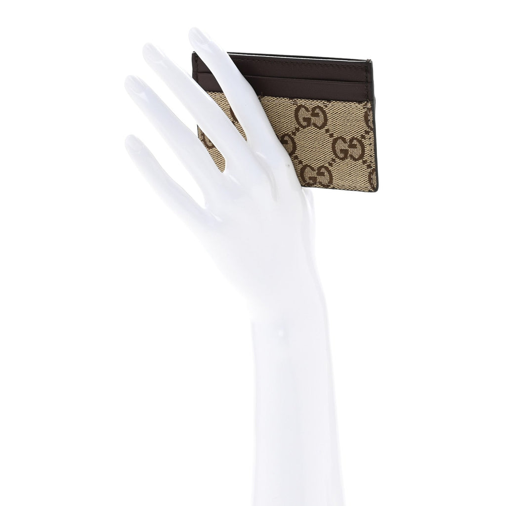 GG Monogram Calfskin  Holder Beige Ebony Cuir