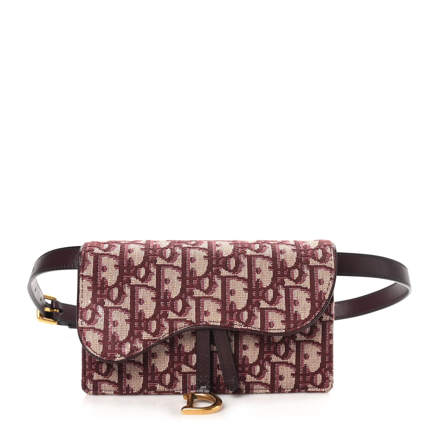 Oblique Saddle Belt Bag Bordeaux