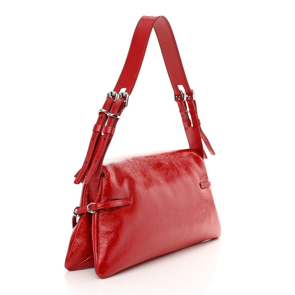 Patent Calfskin Small P'tit Voyou Shoulder Bag Vermillon