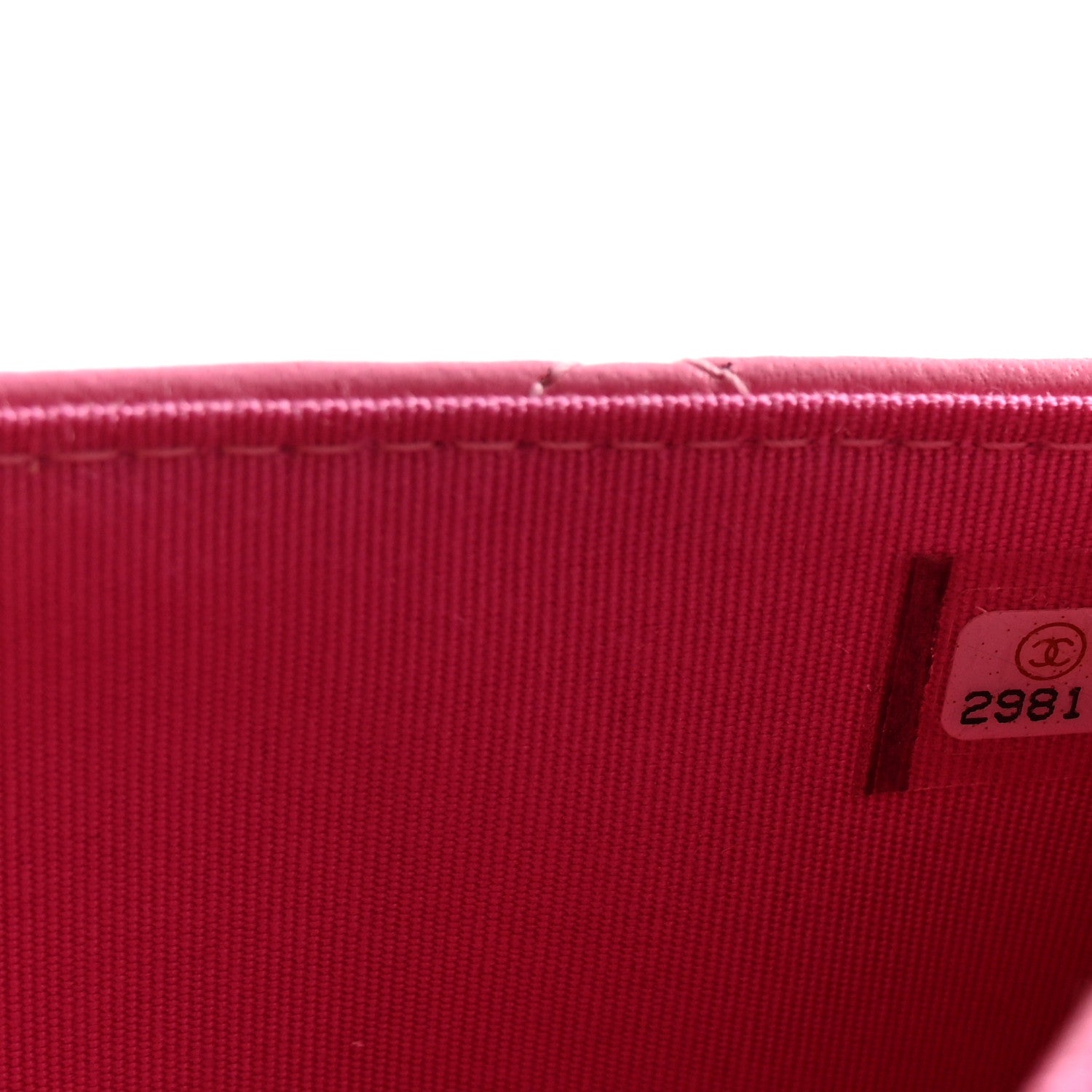 Lambskin Quilted CC Pearl Crush Wallet on Chain WOC Pink