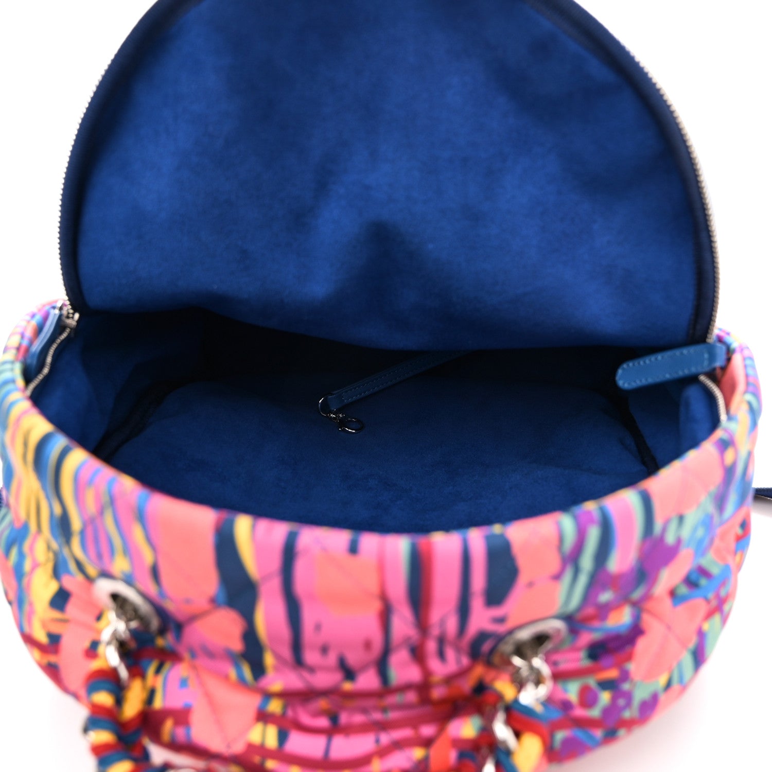 Foulard Fabric Quilted Printed Backpack Pink