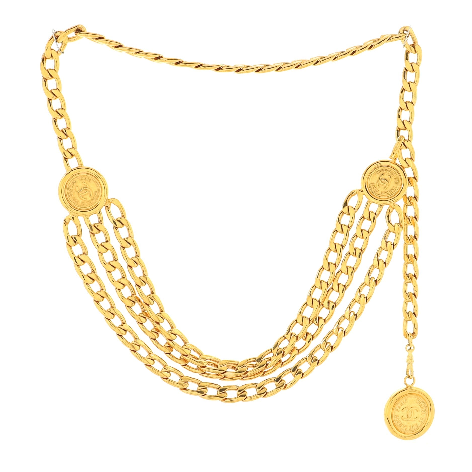Vintage Multi-Chain Medallion Belt Metal 90