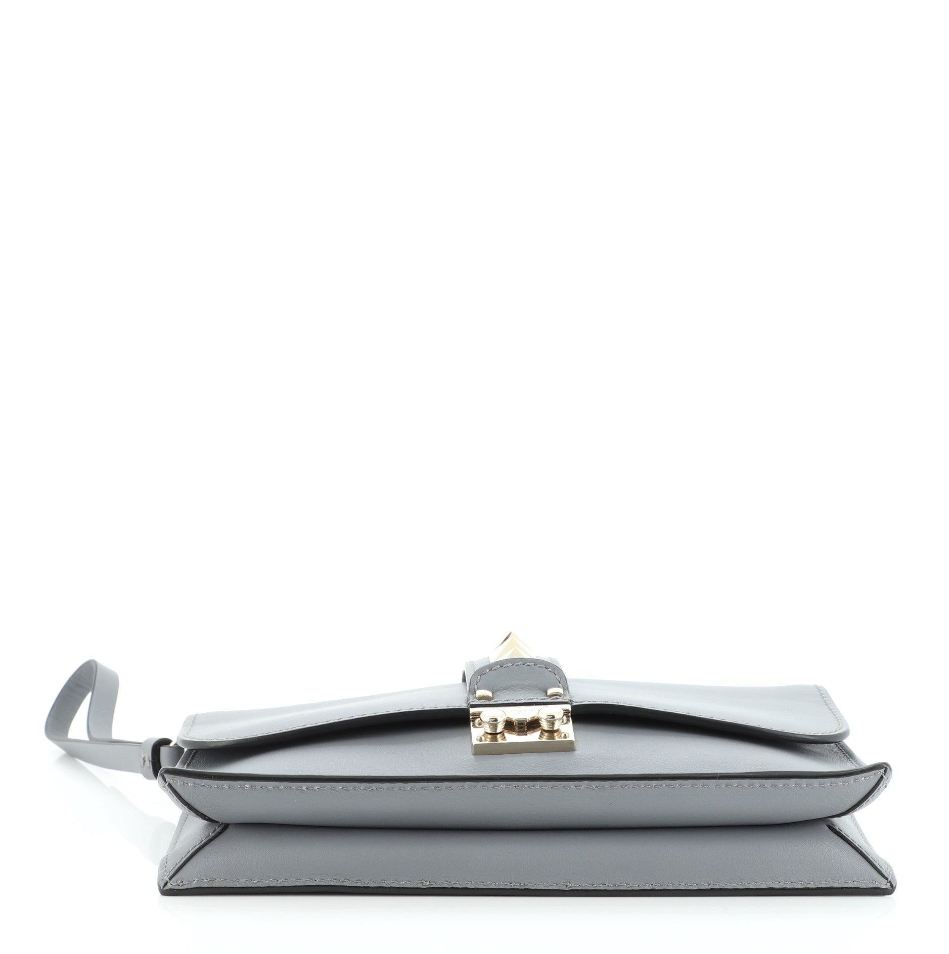 Glam Lock Clutch Leather