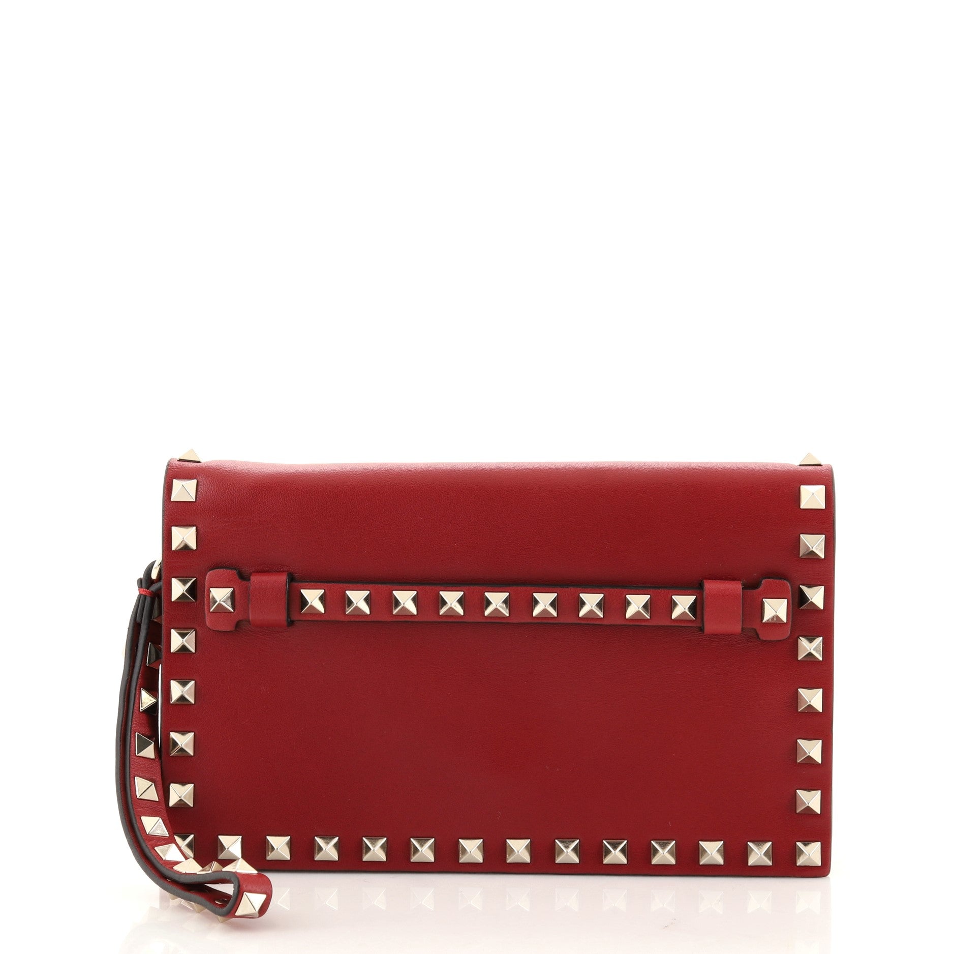 Rockstud Flap Clutch Leather Small