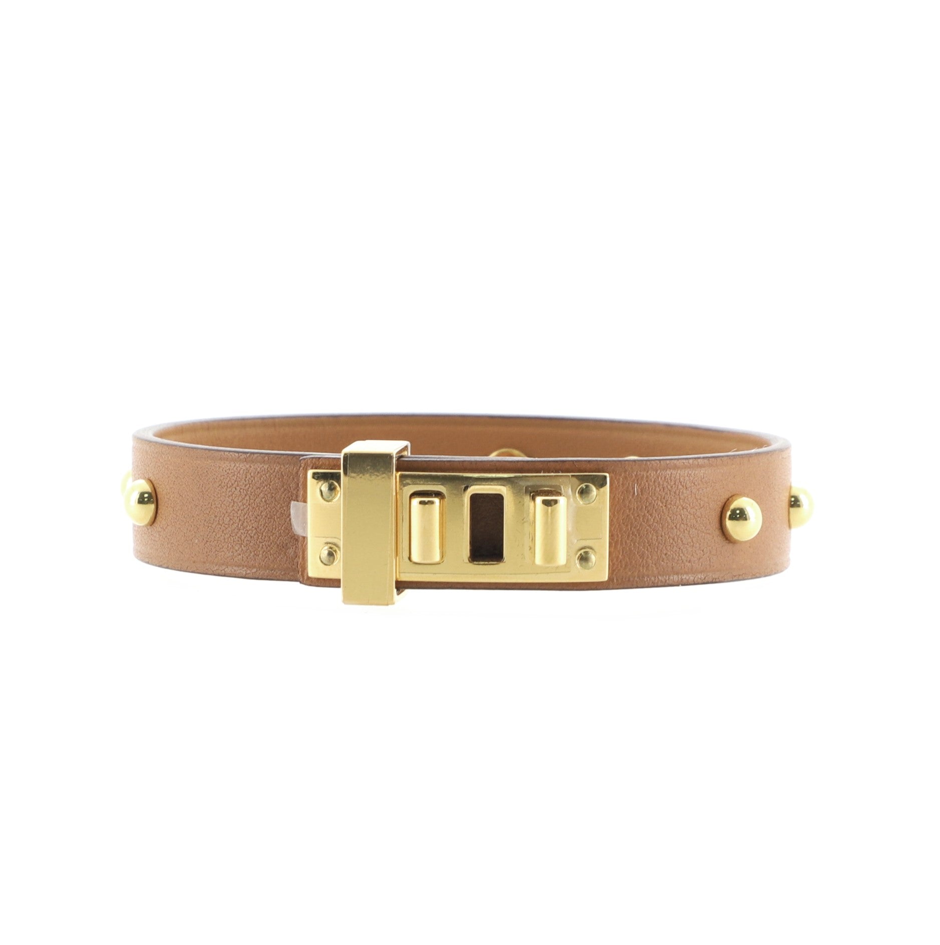 Mini Dog Clous Ronds Bracelet Leather