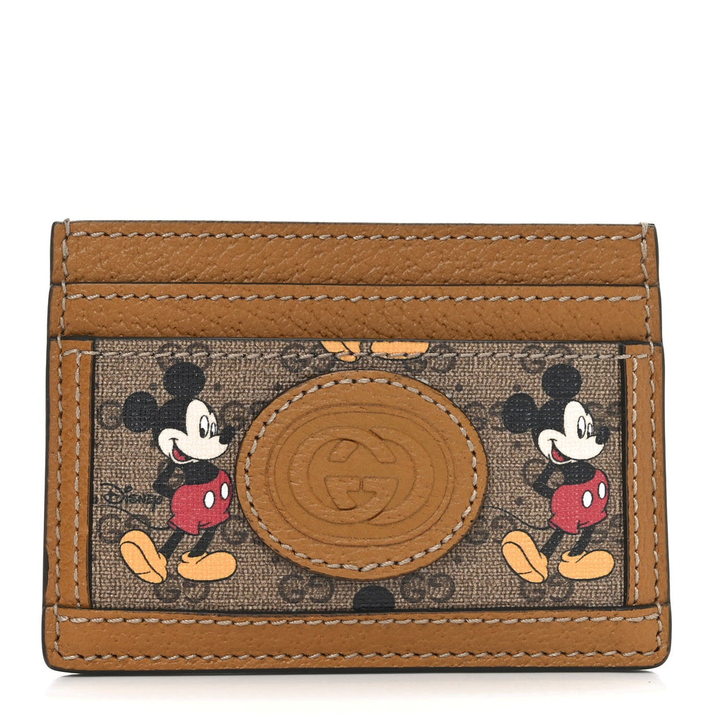 X DISNEY Mini Vintage GG Supreme Monogram Mickey Mouse  Holder Beige Vintage Sun Oil
