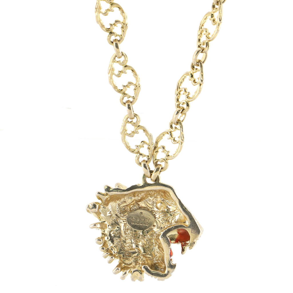 Rajah Pendant Necklace Metal with Enamel and Crystal