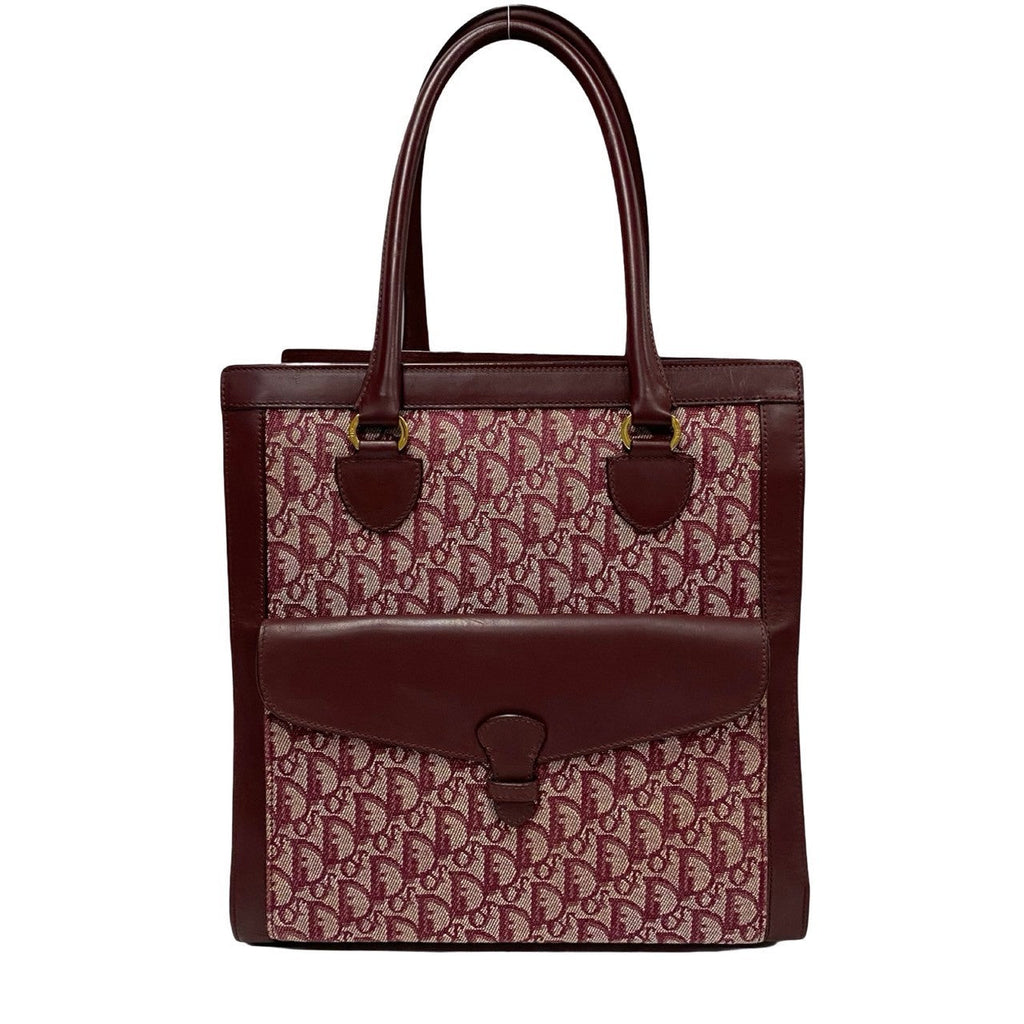 Christian Dior Trotter Canvas Leather Tote Bag