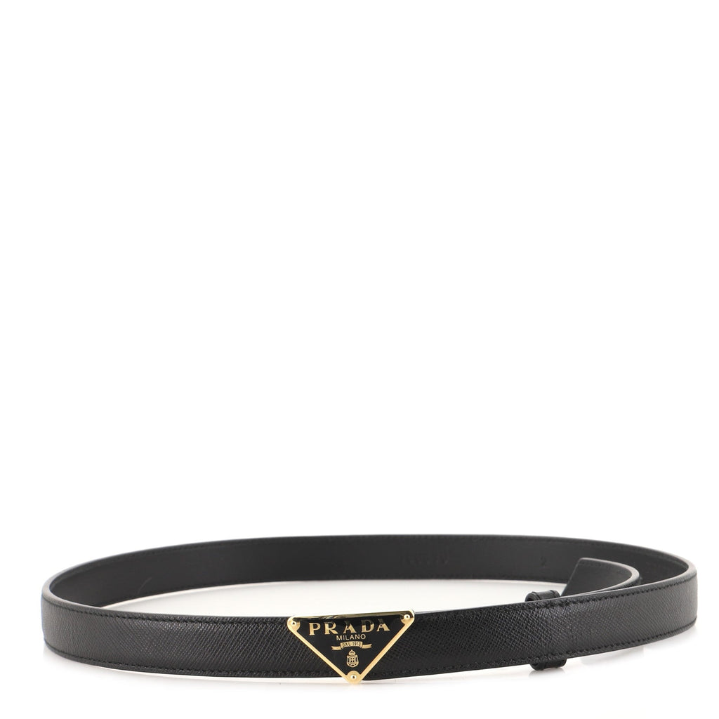 Logo Belt Saffiano Leather Thin 80