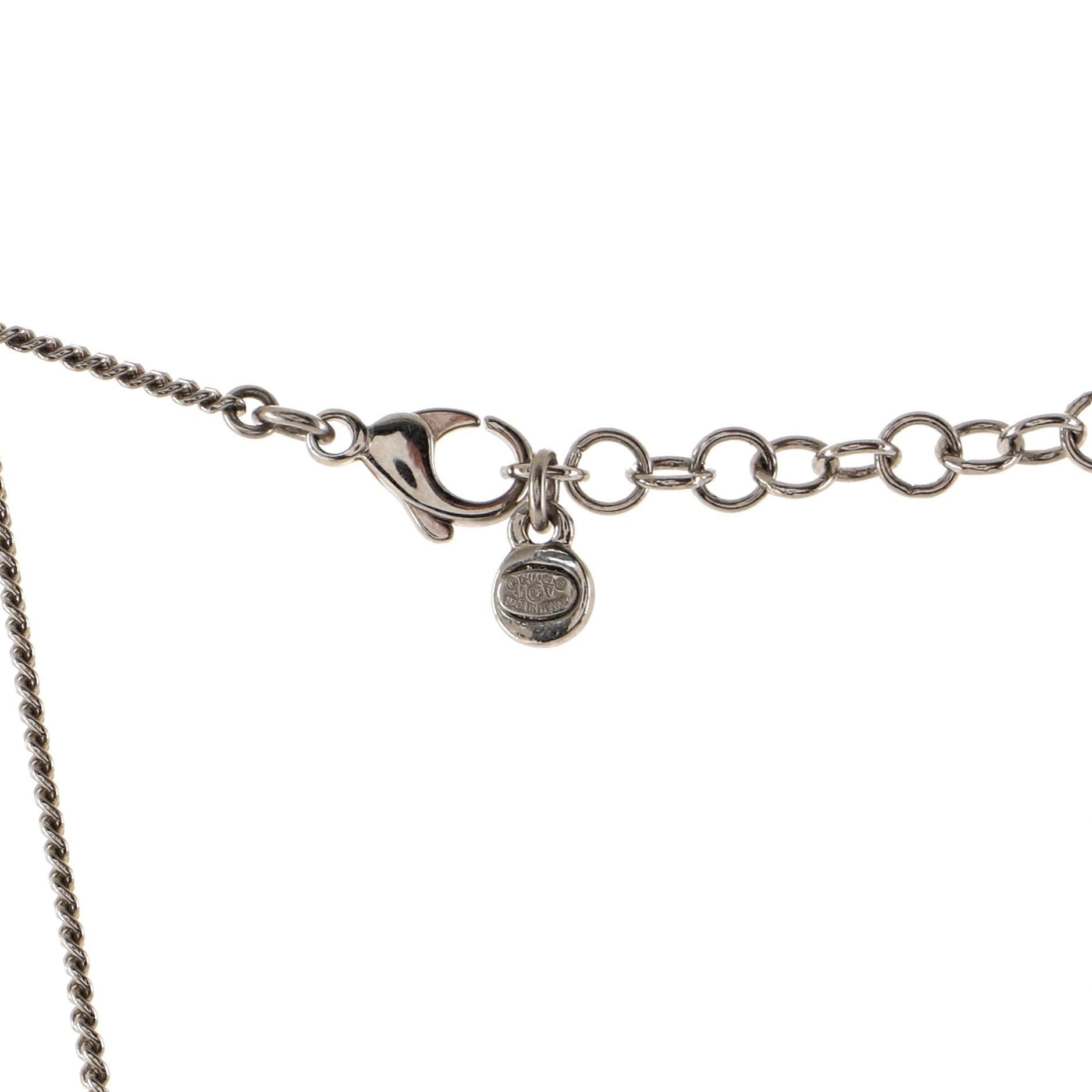CC Cluster Pendant Necklace Crystal Embellished Metal