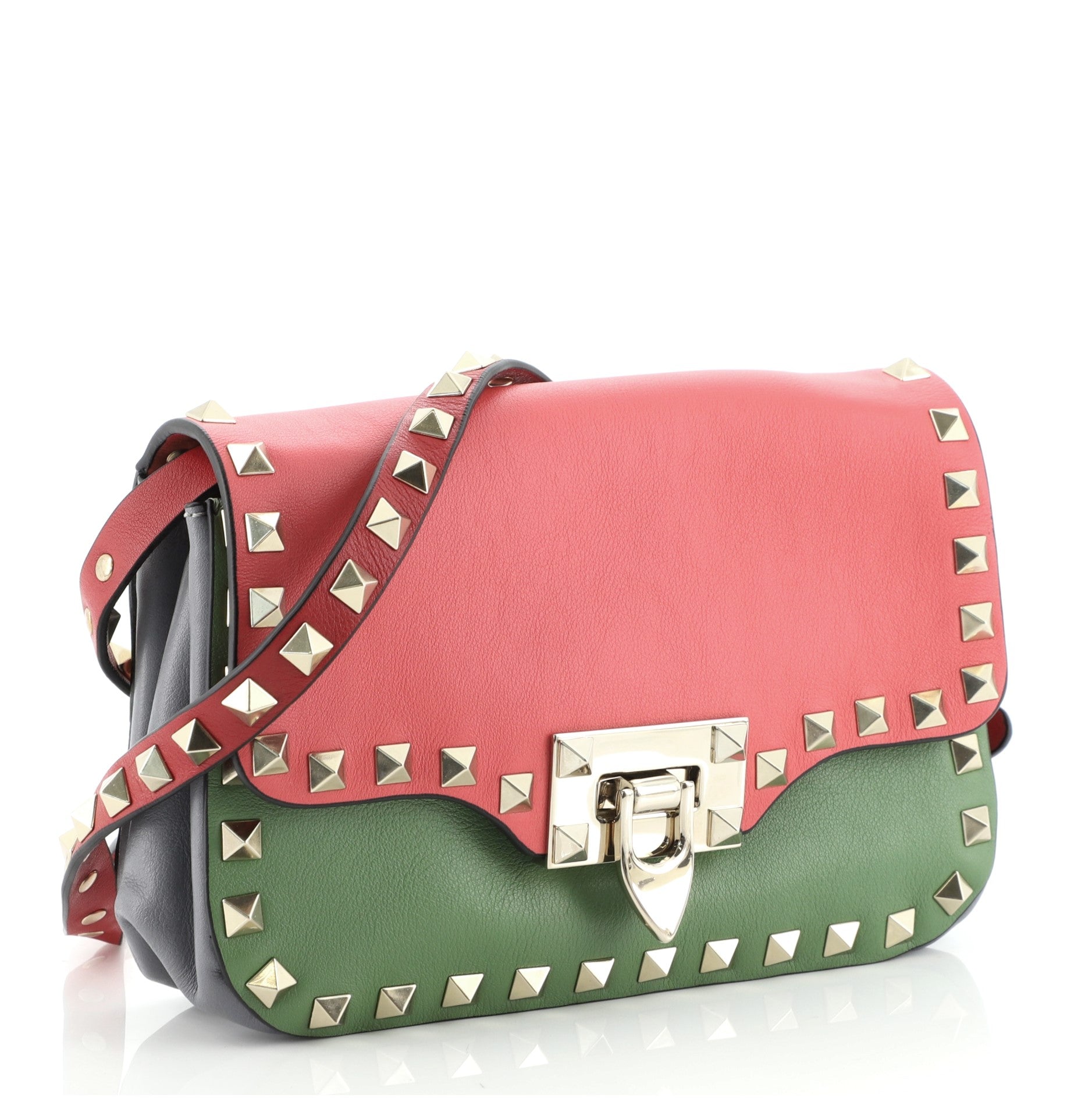 Rockstud Flip Lock Flap Bag Leather Mini