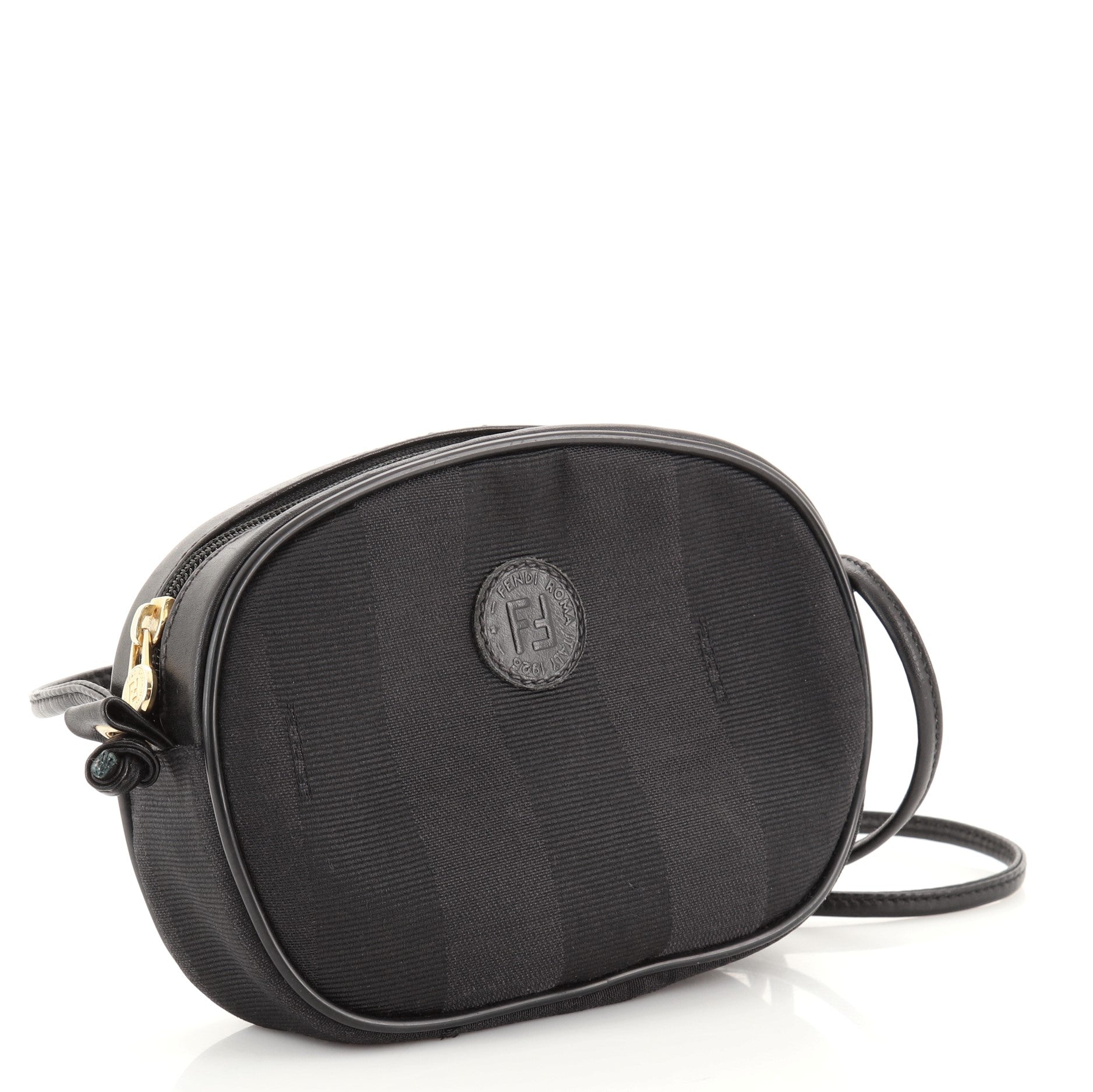 Vintage Round Crossbody Bag Pequin Canvas Mini