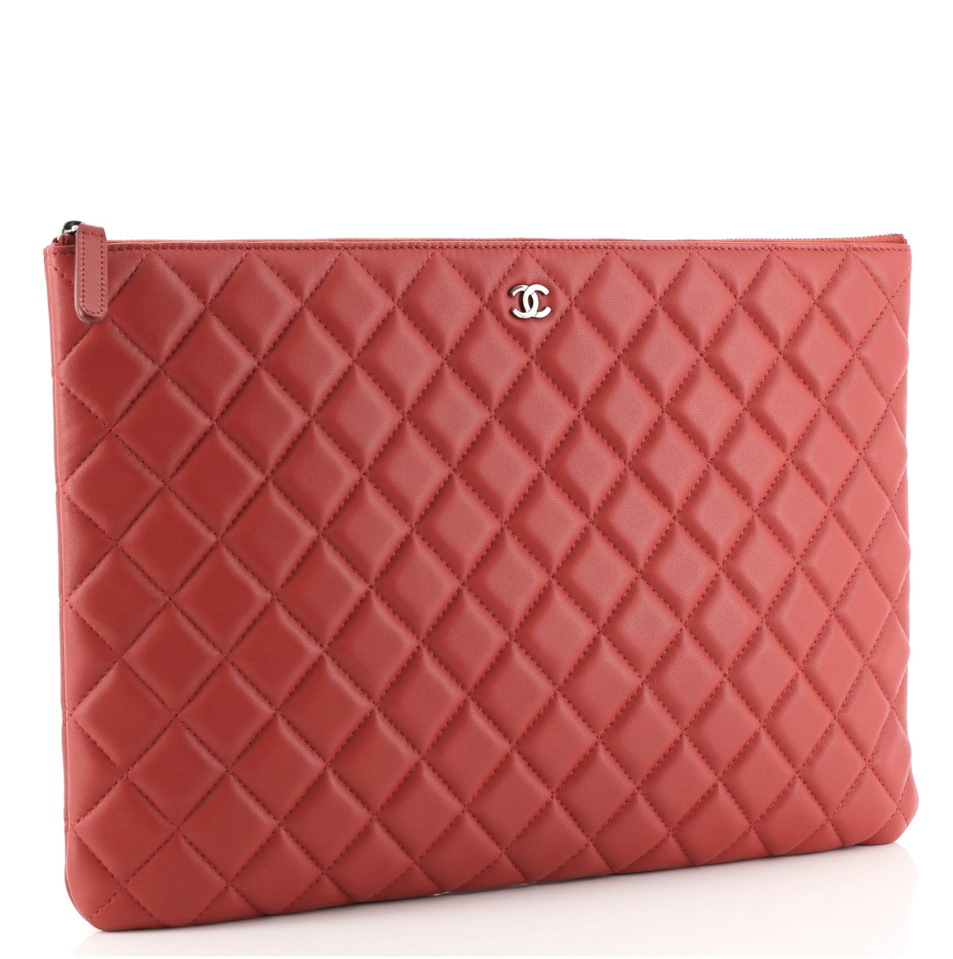 O Case Clutch Quilted Lambskin Large