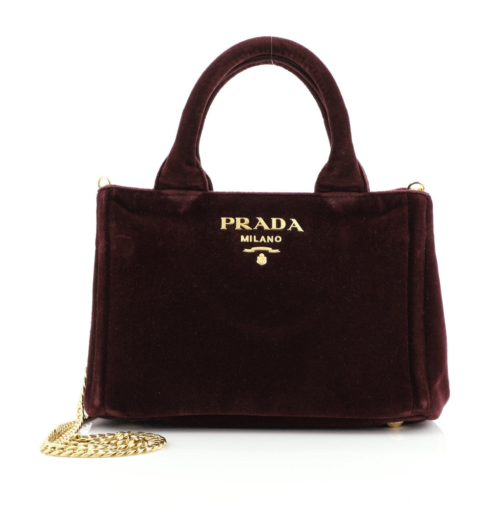 Convertible Open Tote Velvet Mini
