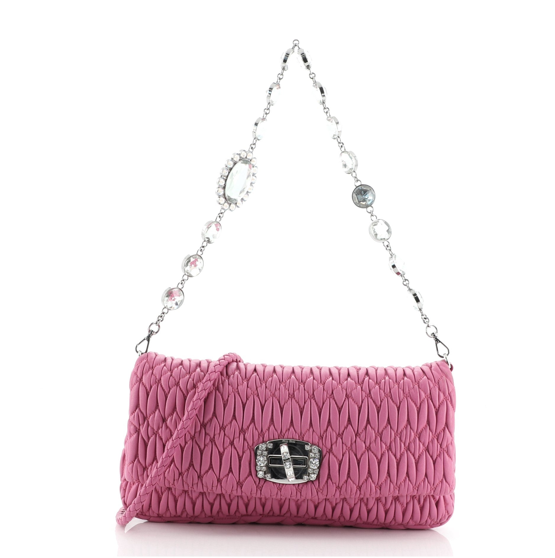 Crystal Clutch Matelasse Leather Medium