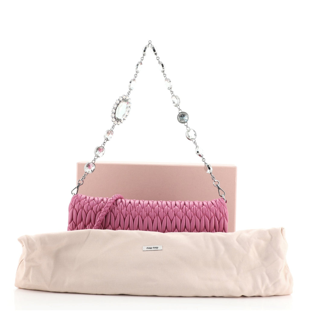 Crystal Clutch Matelasse Leather Medium