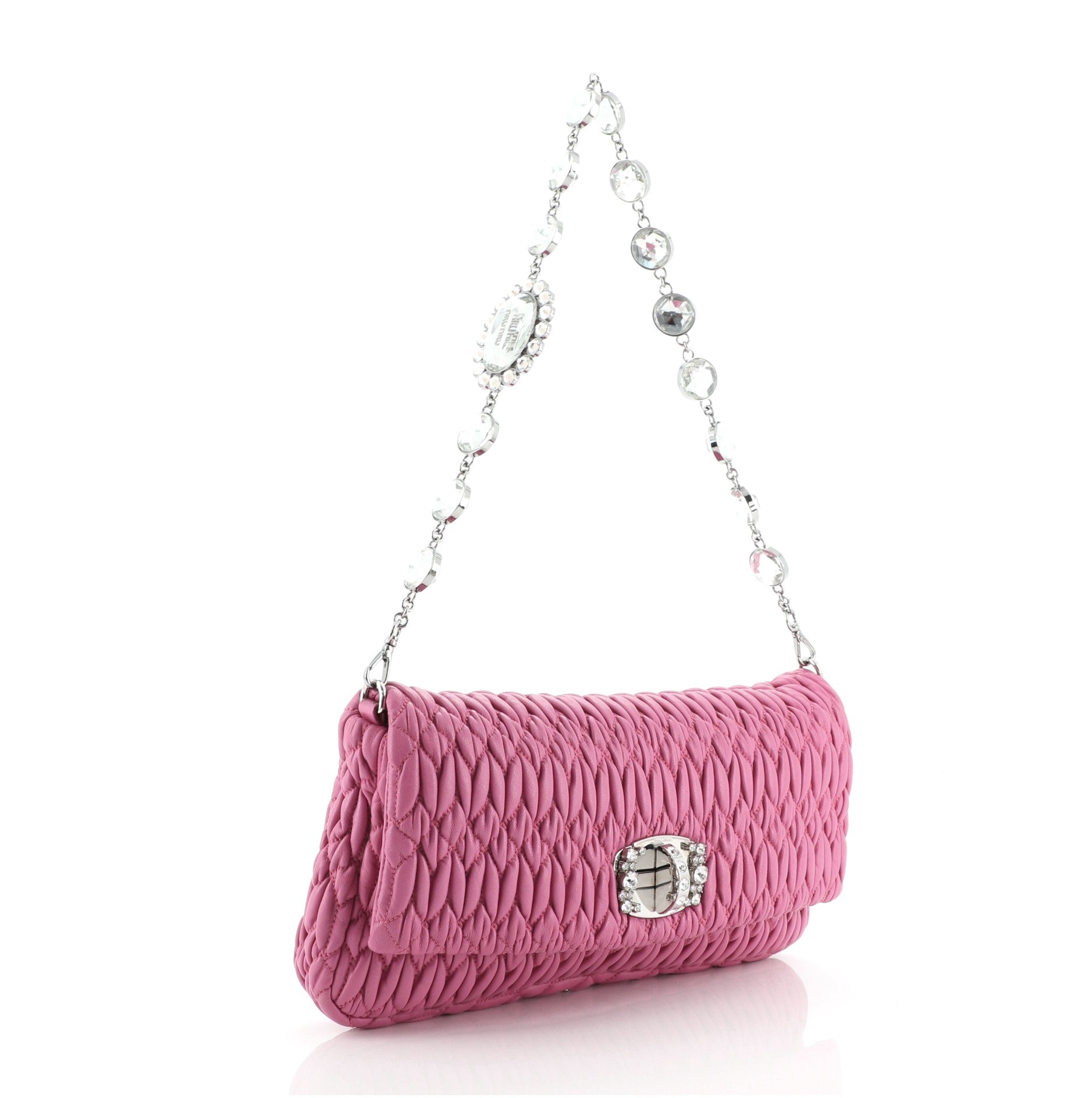 Crystal Clutch Matelasse Leather Medium
