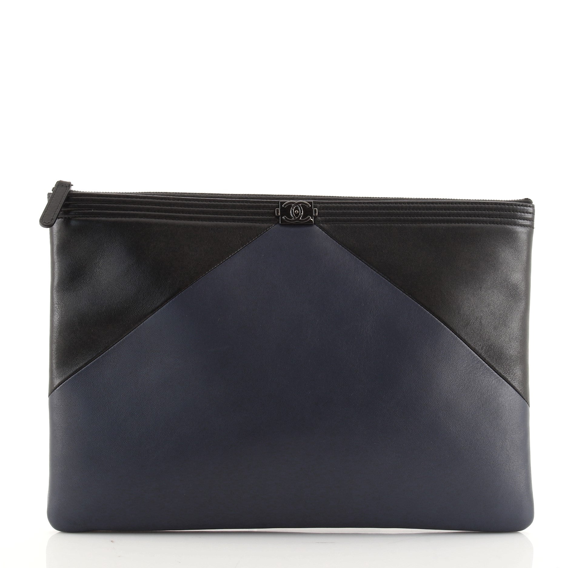Bicolor Boy O Case Clutch Lambskin Large