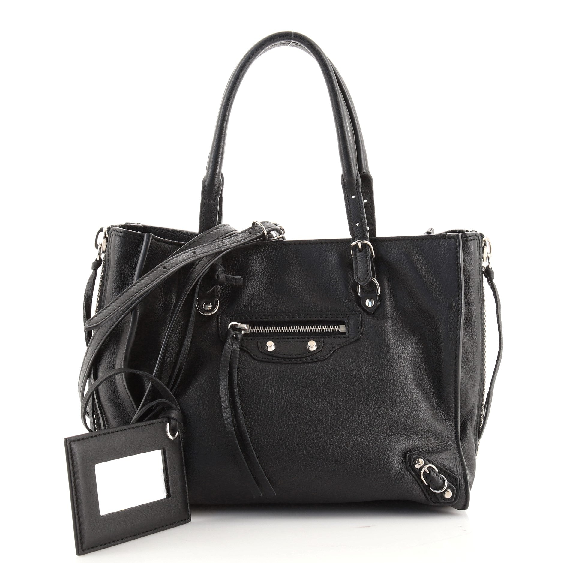 Papier A4 Zip Around Classic Studs Bag Leather Mini