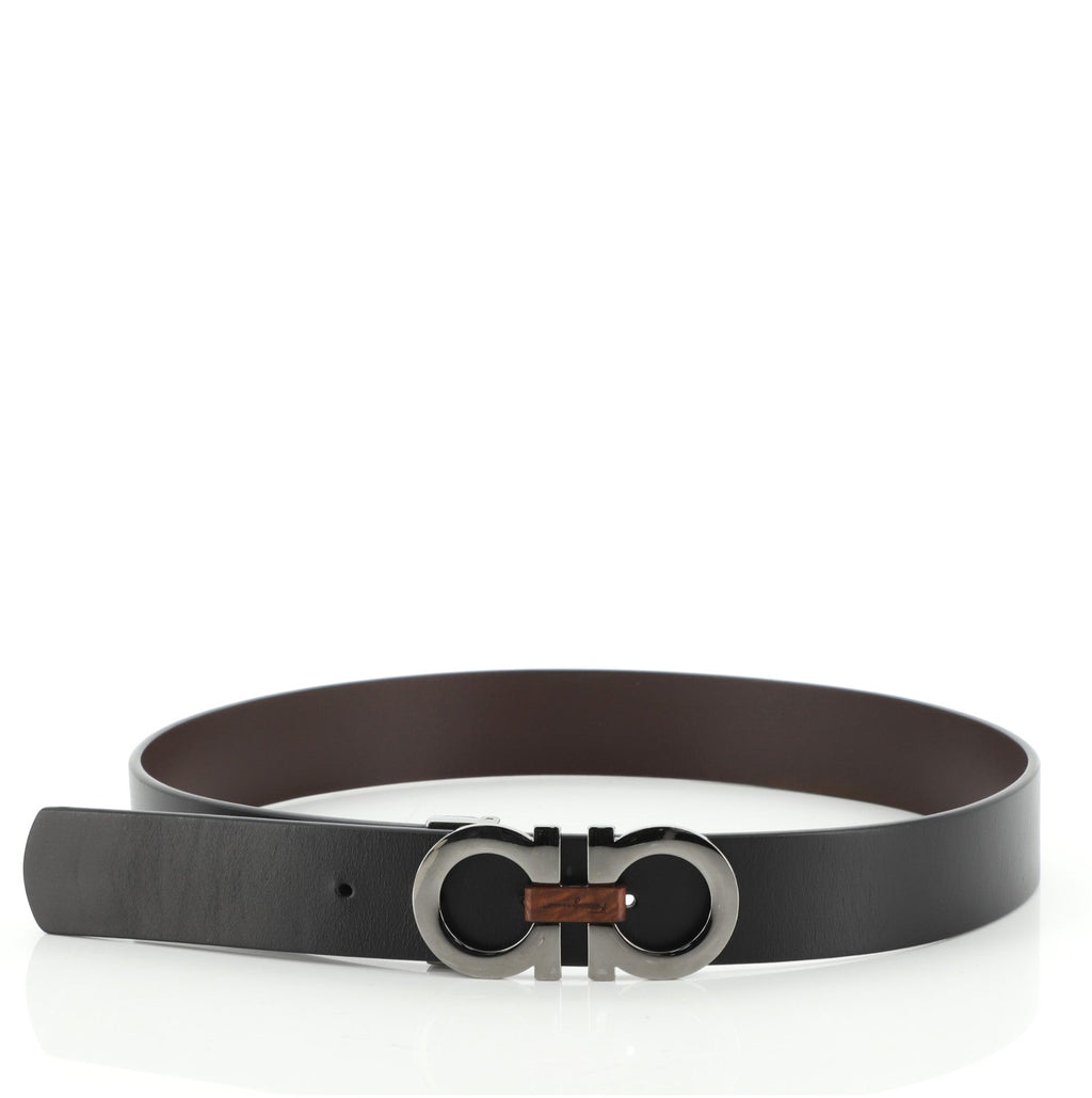 Gancini Reversible Belt Leather Wide 80